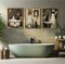 Halloween Gothic Bathroom Wall Art – Set of 3 Funny Goth Canvas Posters (8x10 Unframed), Dark Academia Decor, Spooky Witchy Ghost Prints, Cute Black Cat Horror Artwork for Home & Bathroom